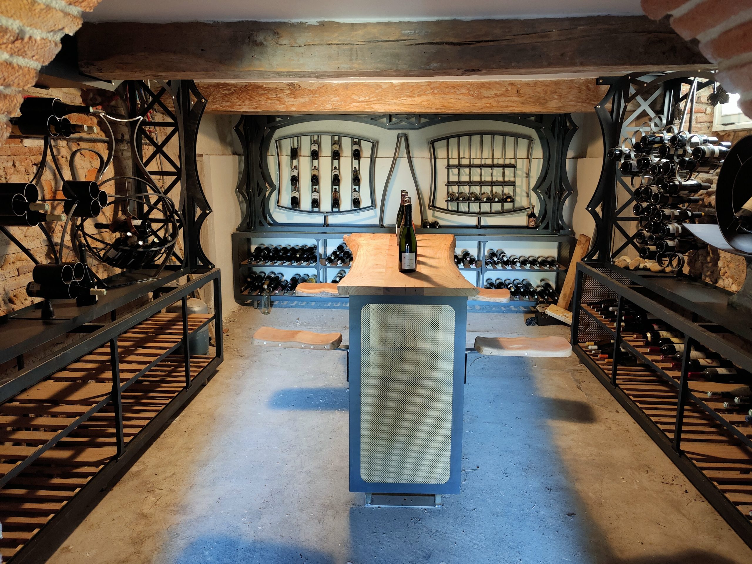 bar design acier et bois